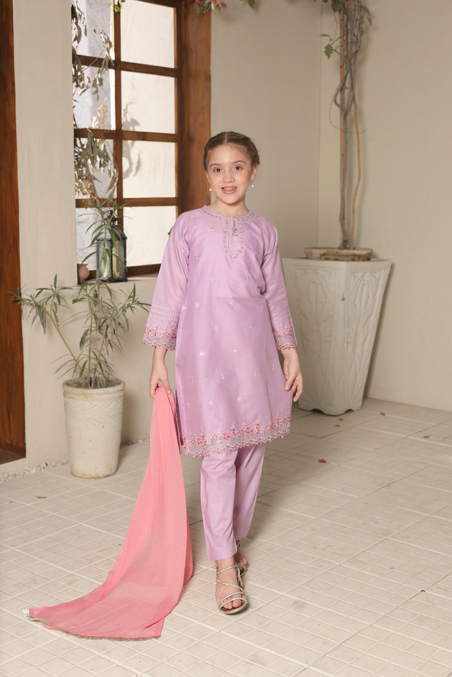 SHANZEY Nat Khat Guriya Embroidered 3piece Cotton suit