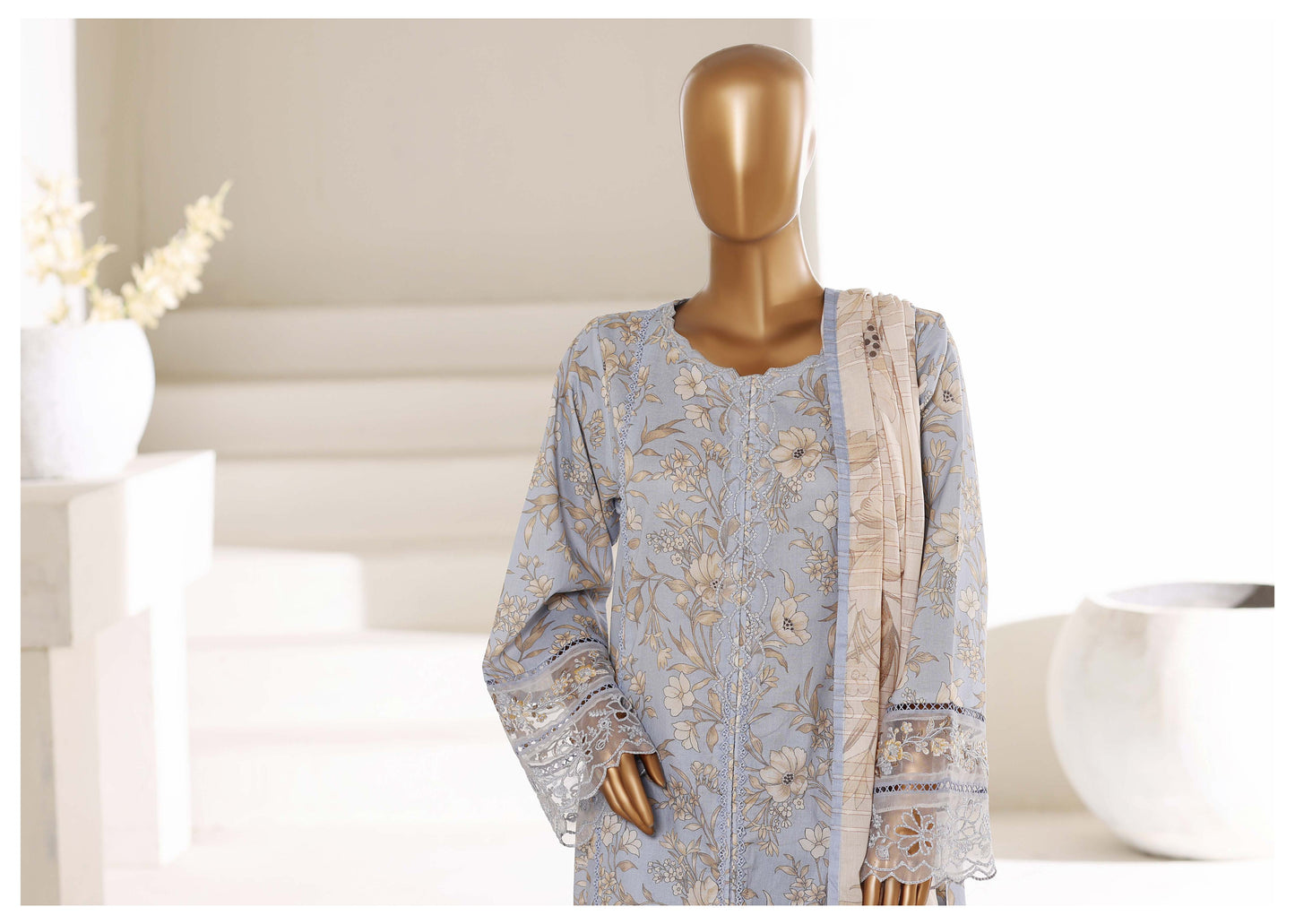 Sada Bahar Stitched 3 Piece Festive Emb Lawn With Fancy Dupatta Vol-01 Suit