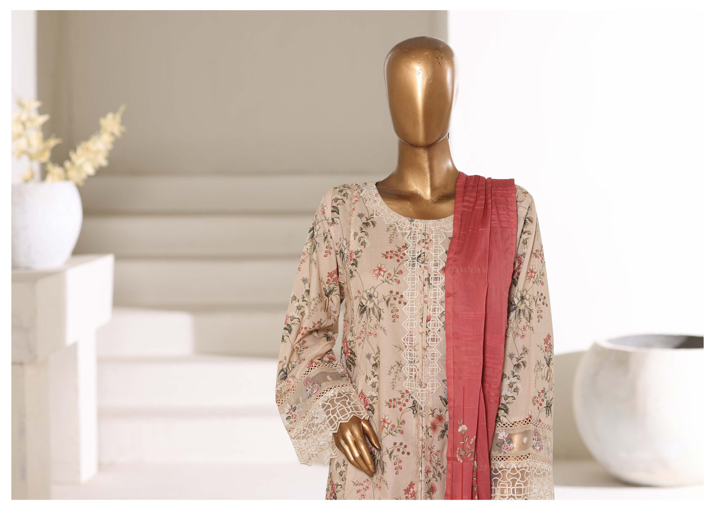 Sada Bahar Stitched 3 Piece Festive Emb Lawn With Fancy Dupatta Vol-01
