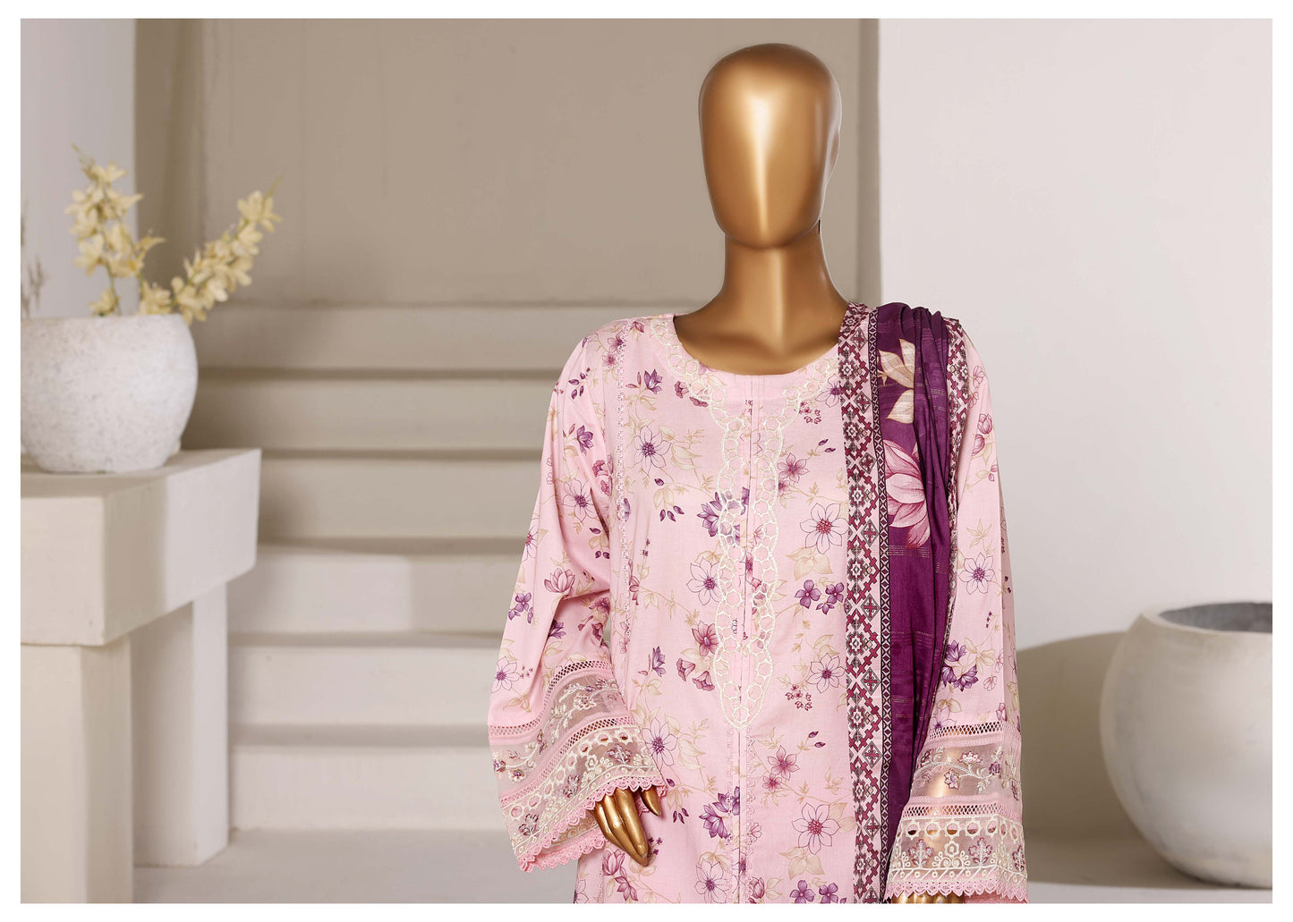Fusion By Sada Bahar Stitched 3 Piece Chikankari With Laser Cutwork