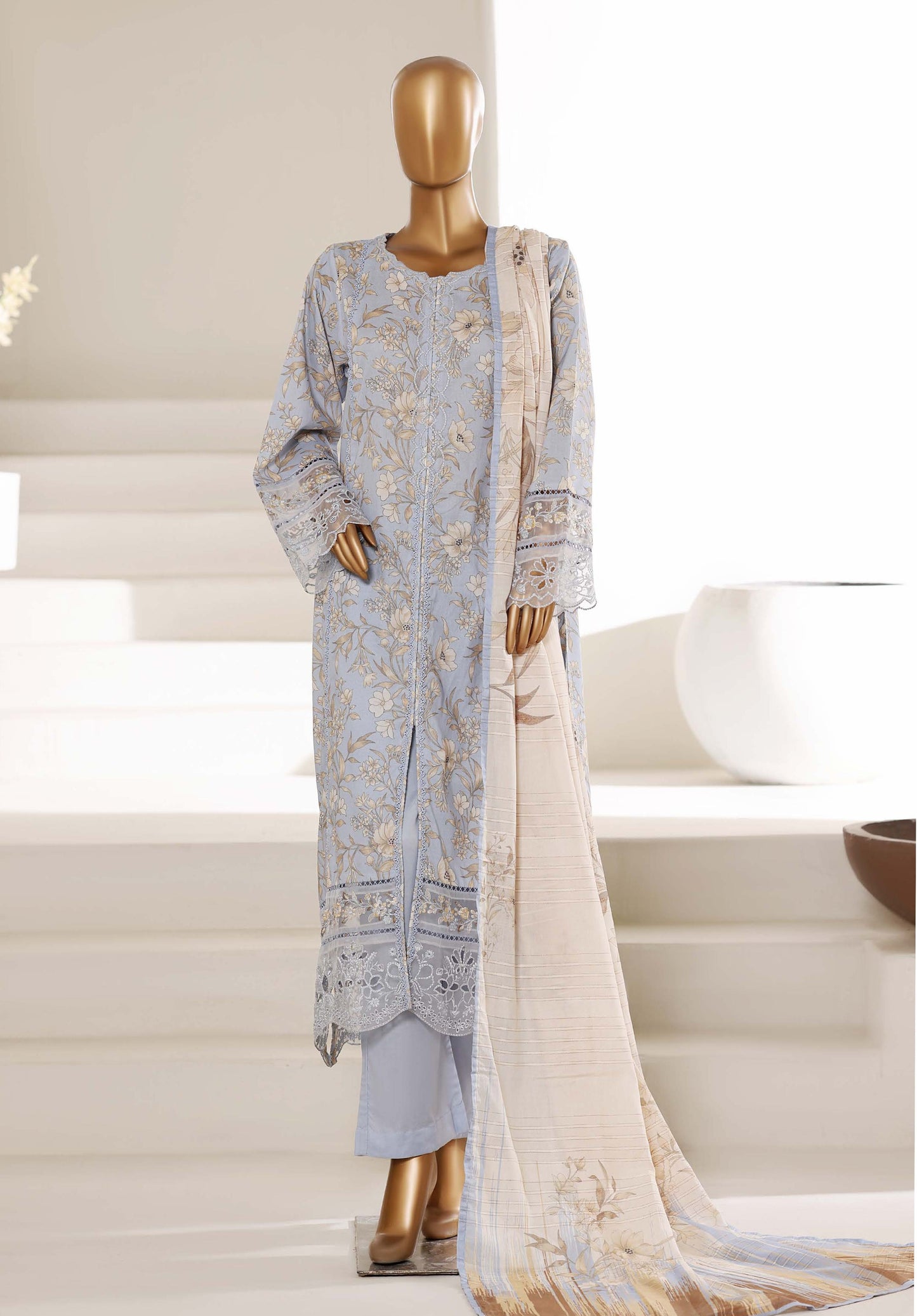 Sada Bahar Stitched 3 Piece Festive Emb Lawn With Fancy Dupatta Vol-01 Suit