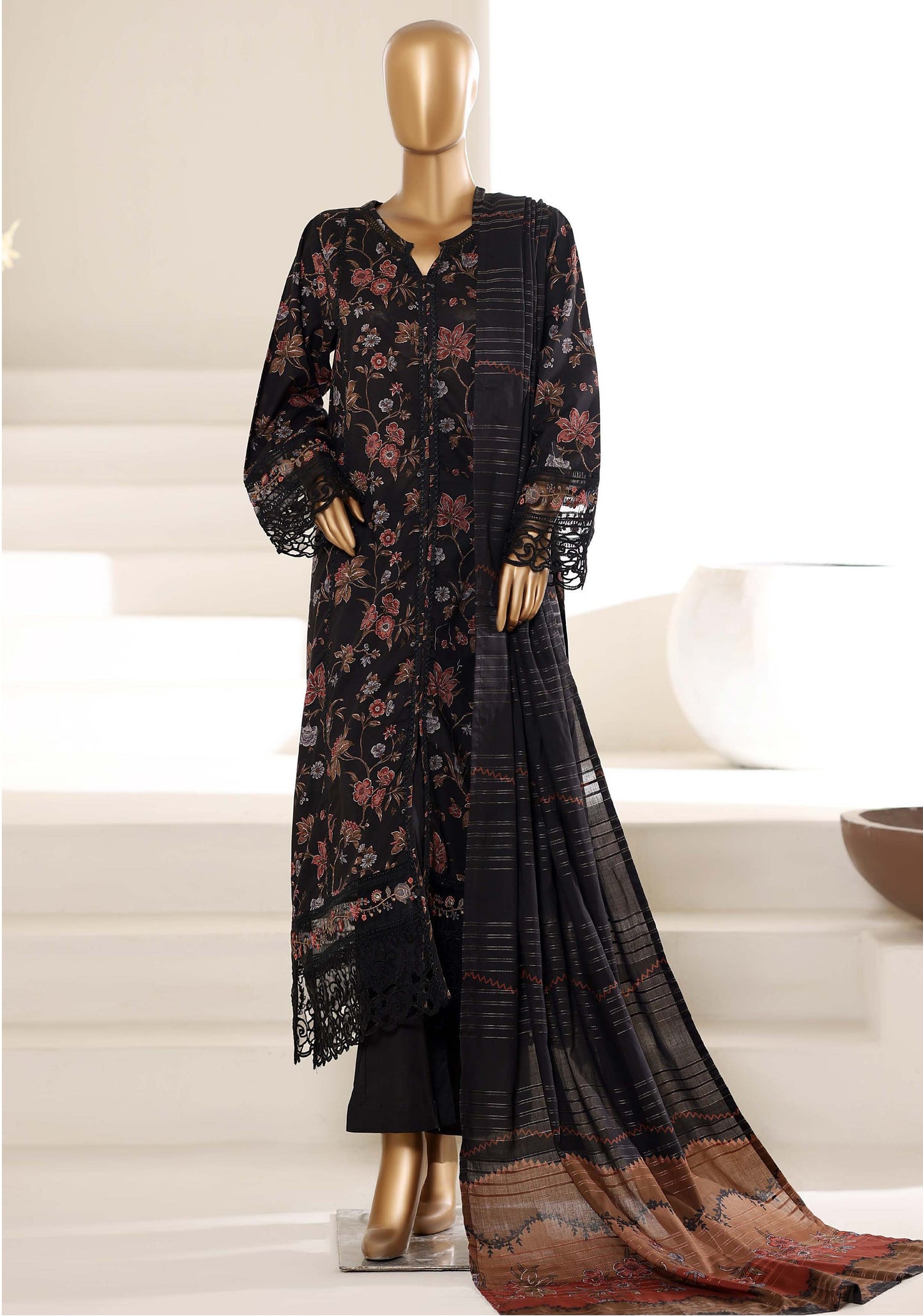 Sada Bahar Stitched 3 Piece Festive Emb Lawn With Fancy Dupatta Vol-01 Suit