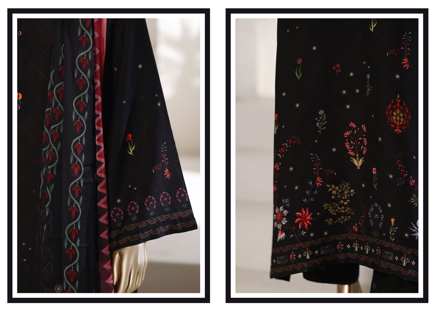 Embroidered Kaftan 3-Piece Suit - Sadabahar Coll'26