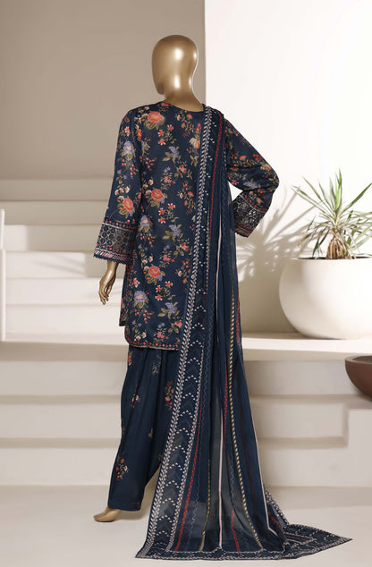 Malika By Sada Bahar Stitched 3 Piece Emb Lawn With Shalwar Suit