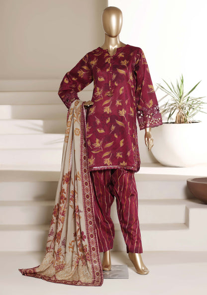 New Malika By Sada Bahar Stitched 3 Piece Emb Lawn With Shalwar Suit