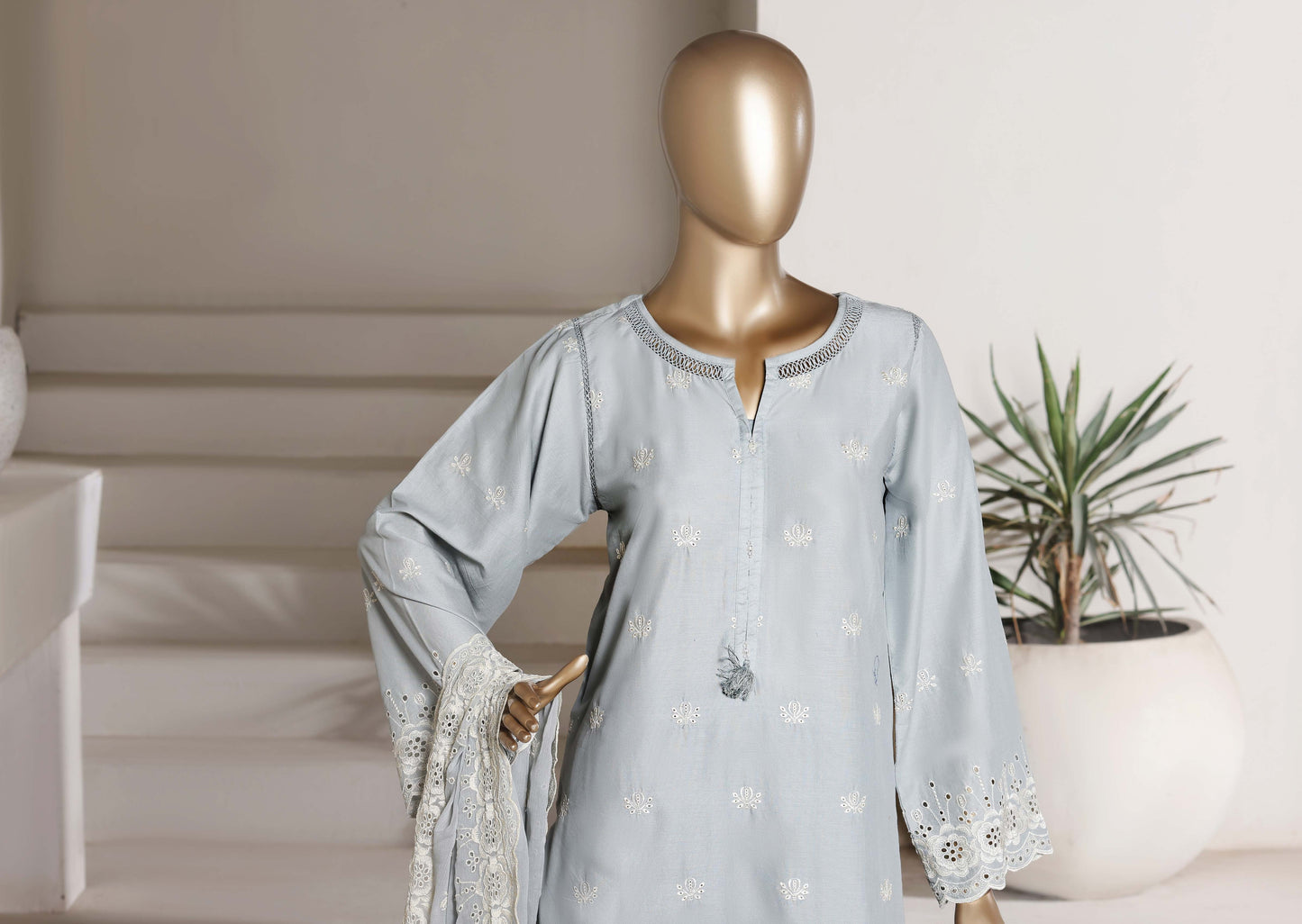Sadabahar 3D Laser Work Chikankari Stitched 3 Piece Suit Festive Collection