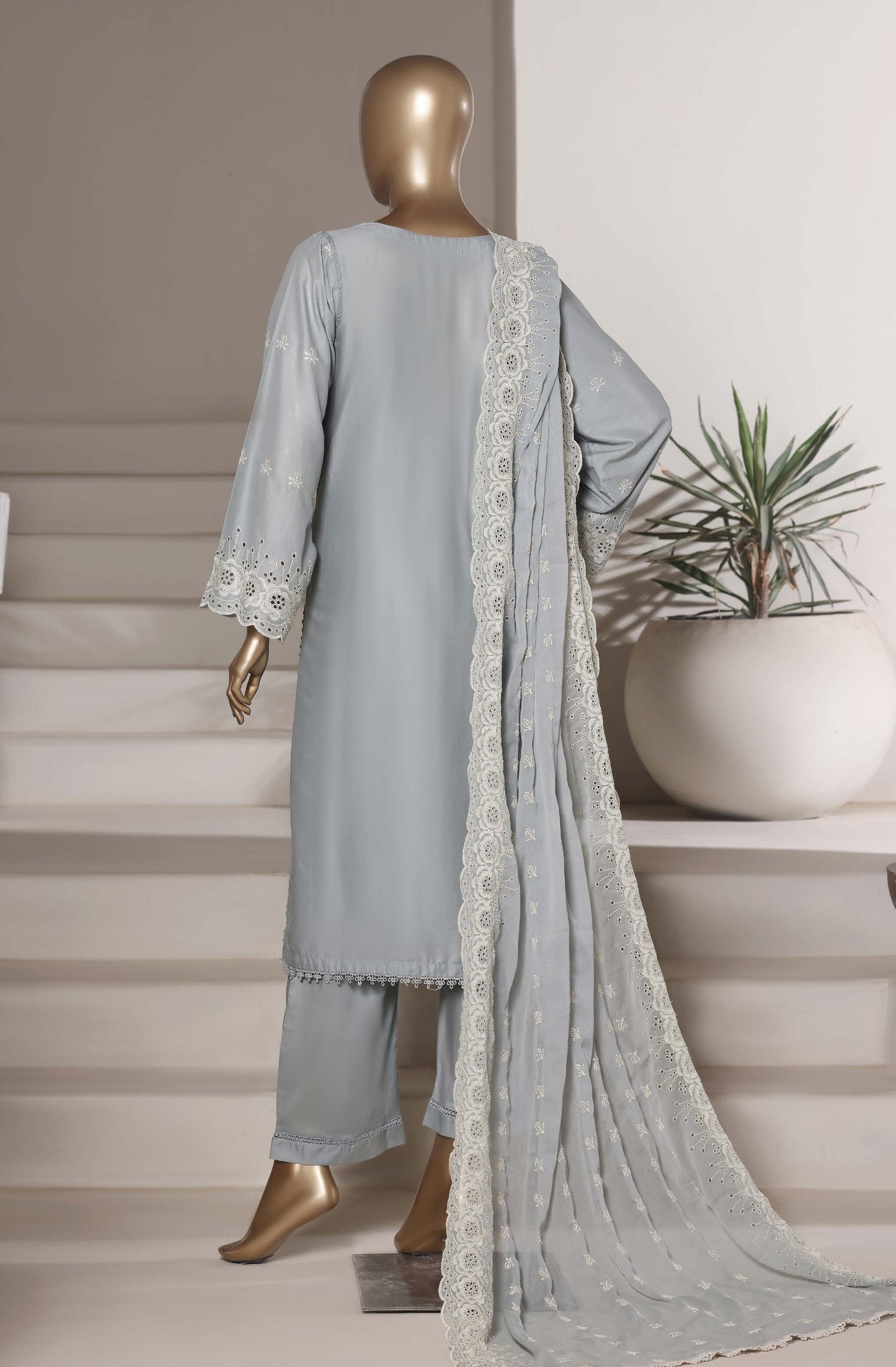 Sadabahar 3D Laser Work Chikankari Stitched 3 Piece Suit Festive Collection