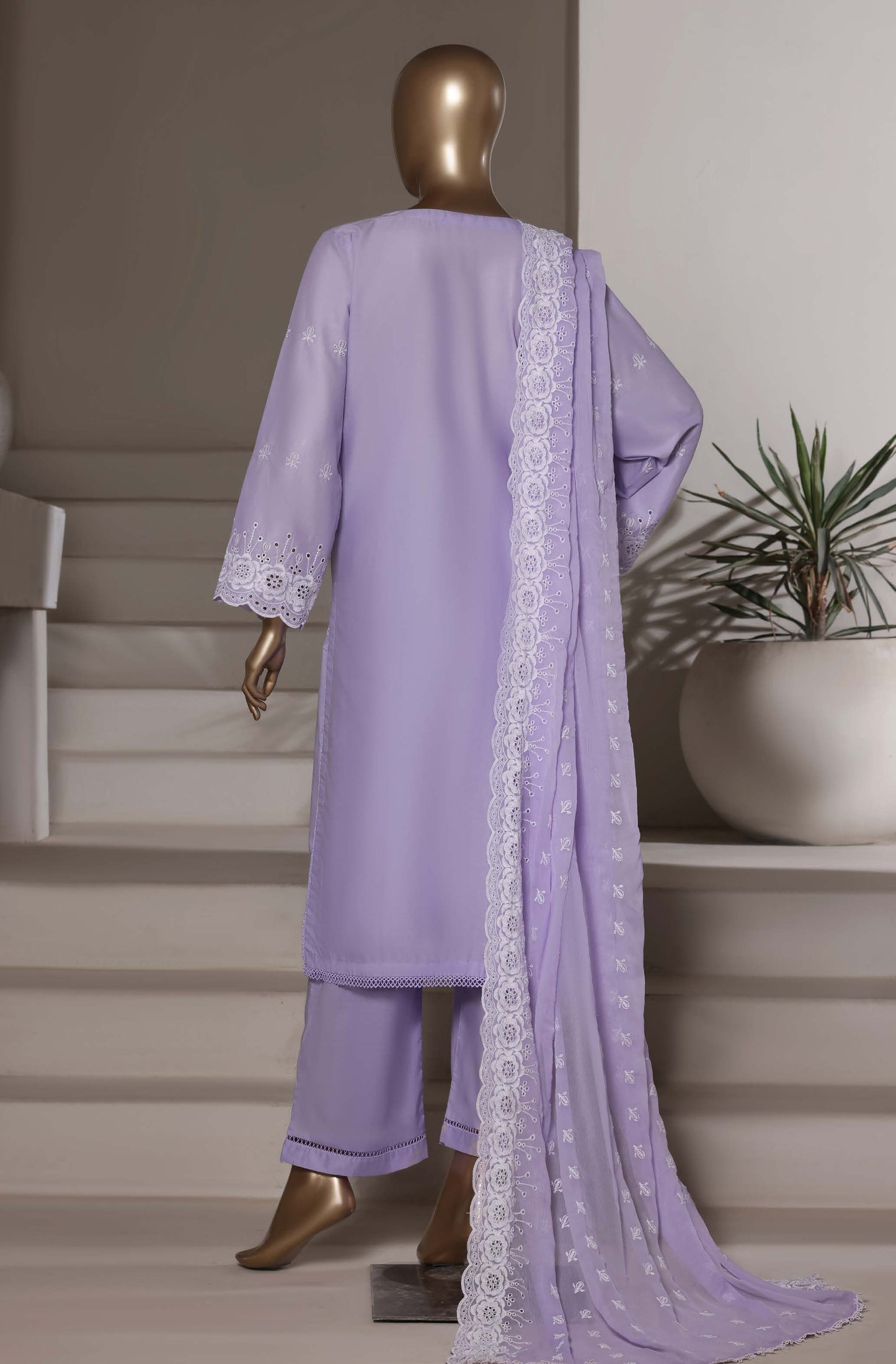 Sadabahar 3D Laser Work Chikankari Stitched 3 Piece Suit Festive Collection
