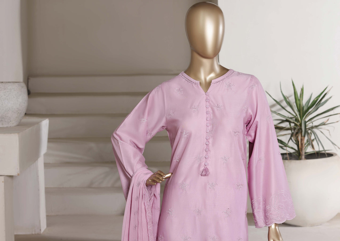 Sadabahar 3D Laser Work Chikankari Stitched 3 Piece Suit Festive Collection