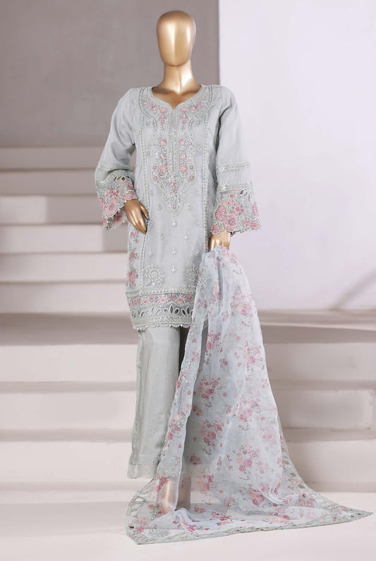 Sadabahar Organza 3-Piece Festive Formal Suit - Luxury Embroidered Elegance