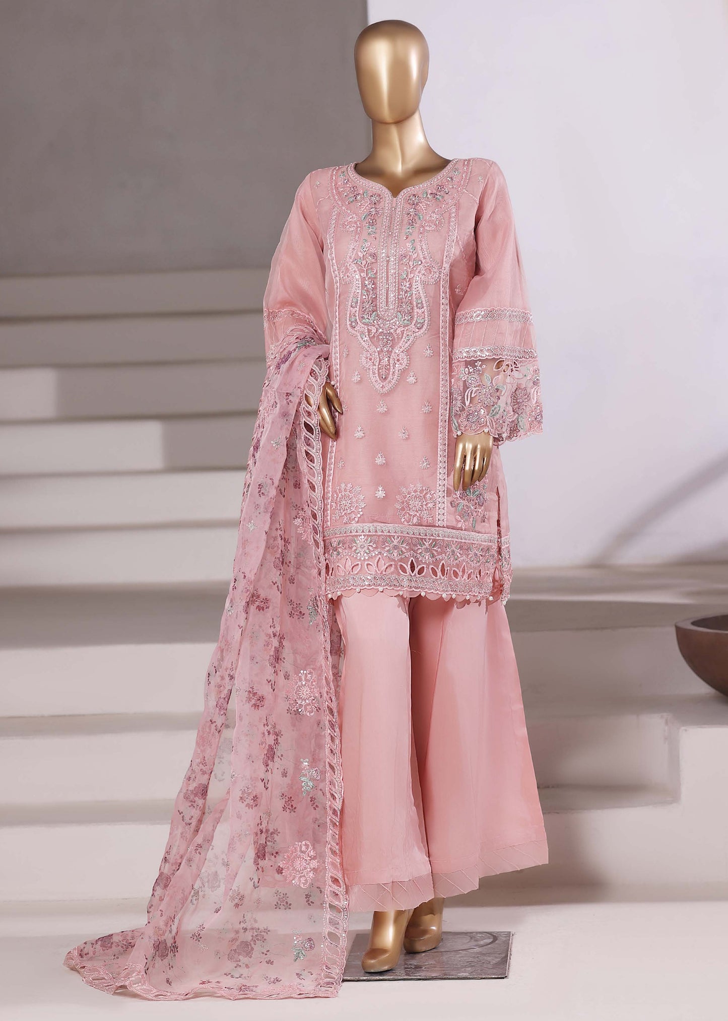 Sadabahar 3-Piece Festive Formal Suit - Luxury Embroidered Romance