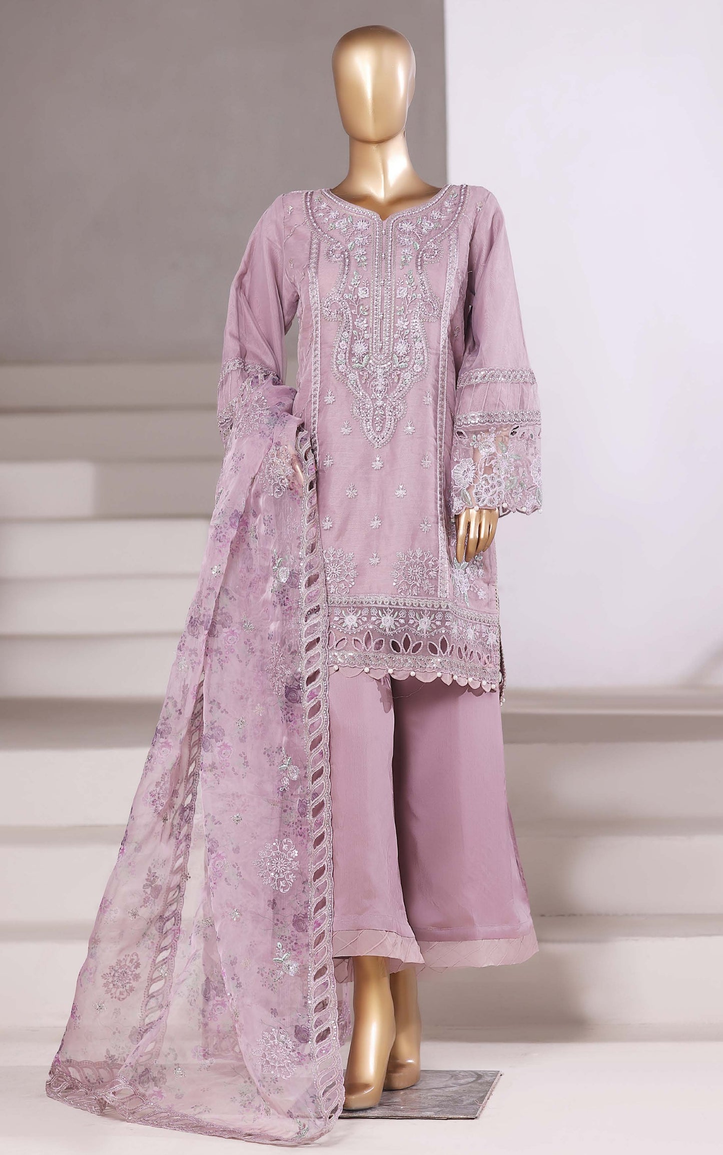 Sadabahar 3-Piece Festive Formal Suit - Luxury Embroidered Grace