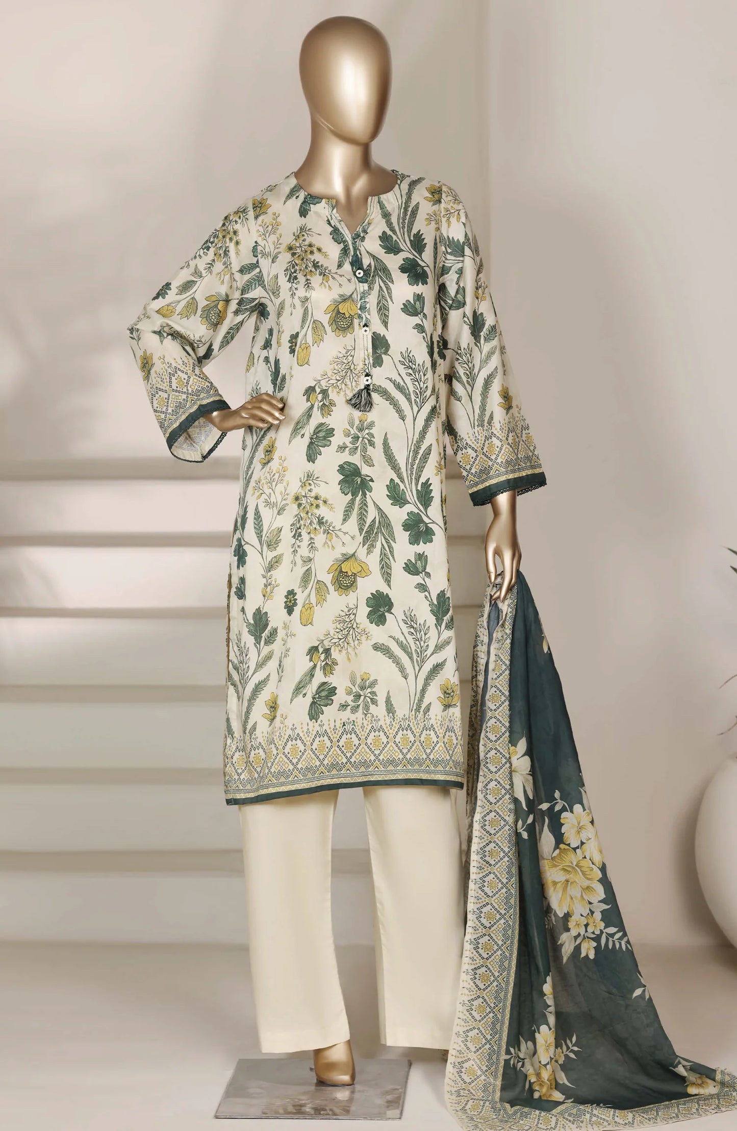 Sadabahar Printed Lawn Stitched 3 Piece Suit