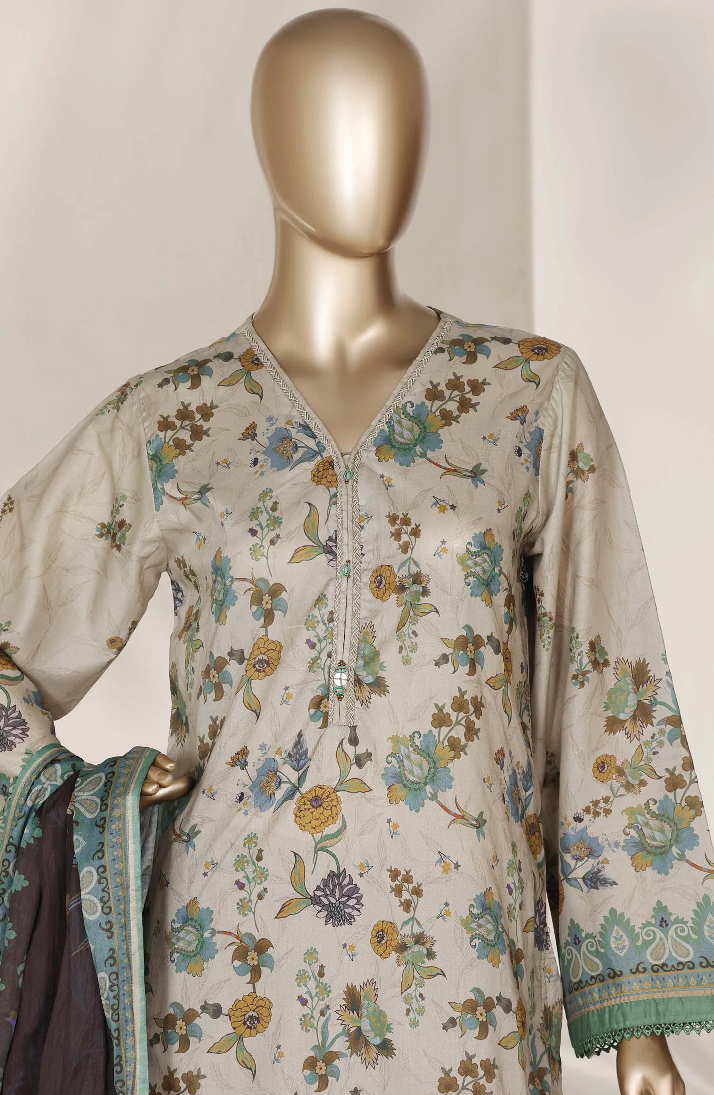 Sadabahar Printed Lawn Stitched 3 Piece Suit
