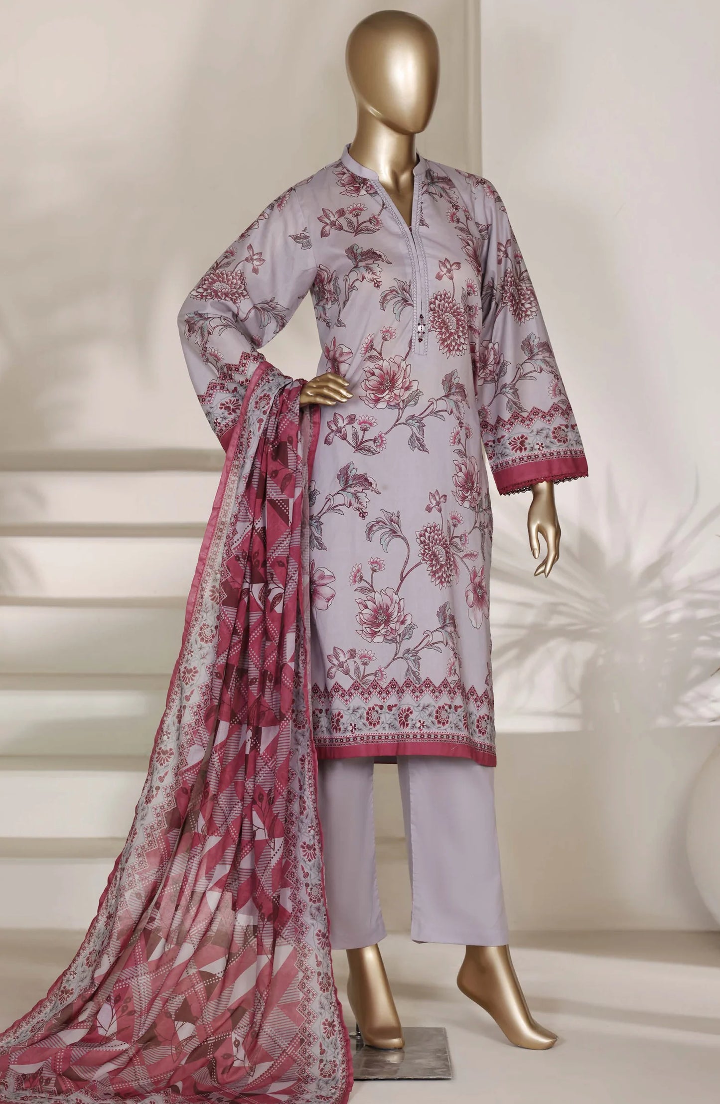 Sadabahar Printed Lawn Stitched 3 Piece Suit