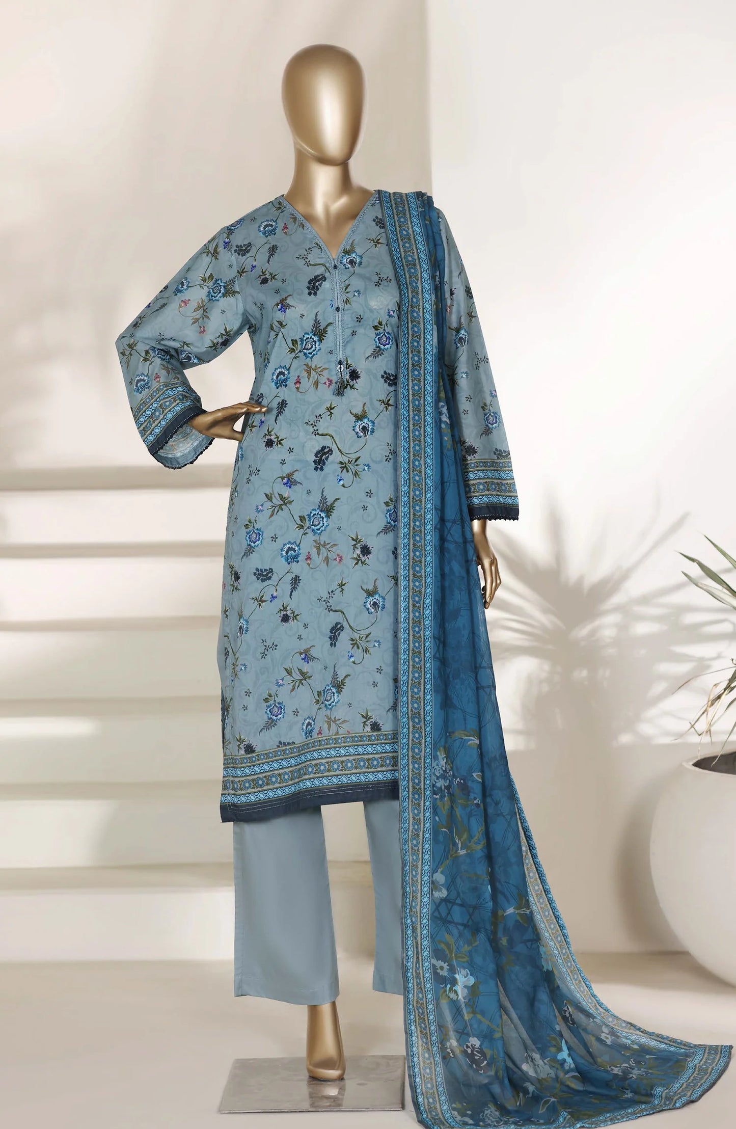Sadabahar Printed Lawn Stitched 3 Piece Suit