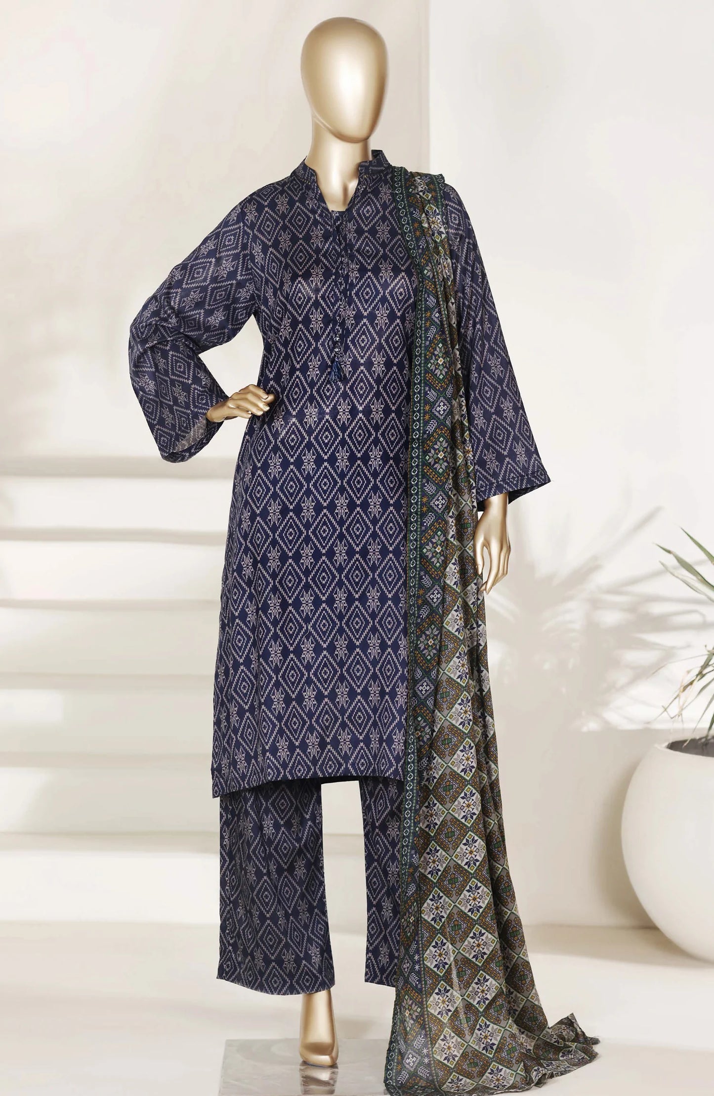 Sadabahar Printed Lawn Stitched 3 Piece Suit