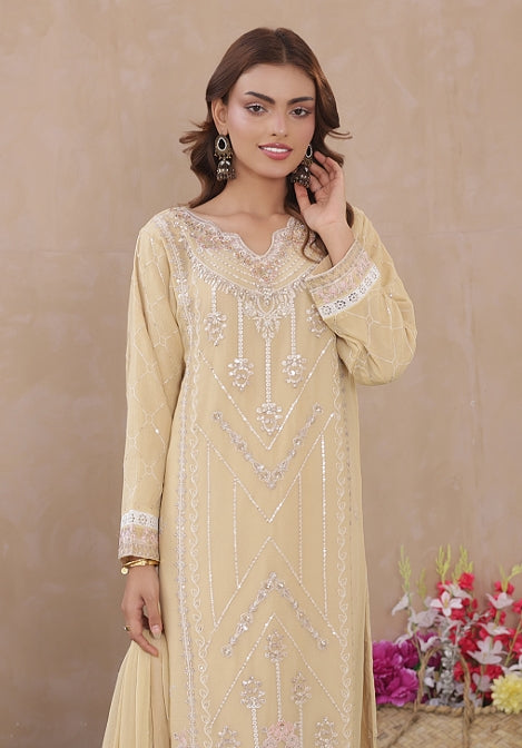 Sadabahar Luxury  3-Piece Festive Suit - Exclusive Embroidered Elegance