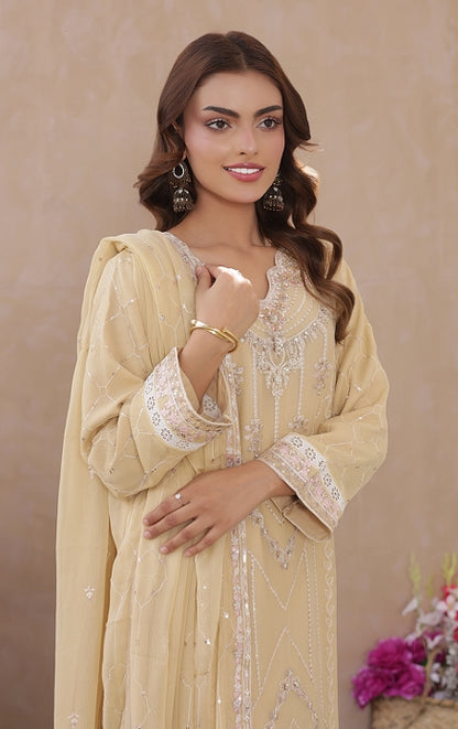 Sadabahar Luxury  3-Piece Festive Suit - Exclusive Embroidered Elegance