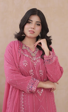 Sadabahar Exclusive 3-Piece Festive Suit - Luxury Embroidered Elegance