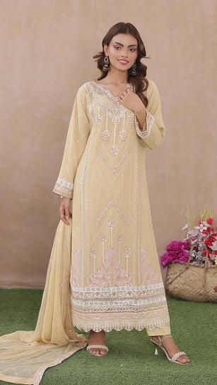 Sadabahar Luxury  3-Piece Festive Suit - Exclusive Embroidered Elegance