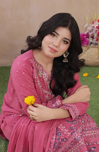 Sadabahar Exclusive 3-Piece Festive Suit - Luxury Embroidered Elegance