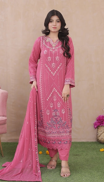 Sadabahar Exclusive 3-Piece Festive Suit - Luxury Embroidered Elegance