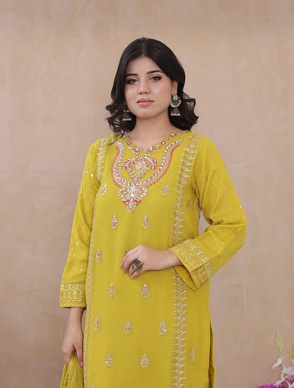 Sadabahar Exclusive 3-Piece Festive Suit - Luxury Embroidered Radiance