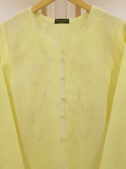TWO PIECE FINE PIMA FULLY EMBROIDERED SHIRT WITH DUPATTA S107570 135.00 AED