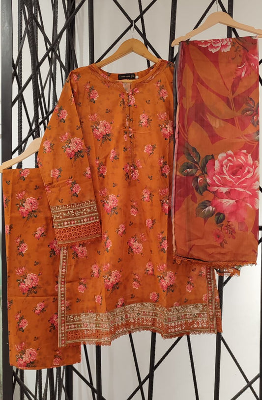 SADABAHAR Malika Lawn 3Pc Pret Collection'25 Vol.2