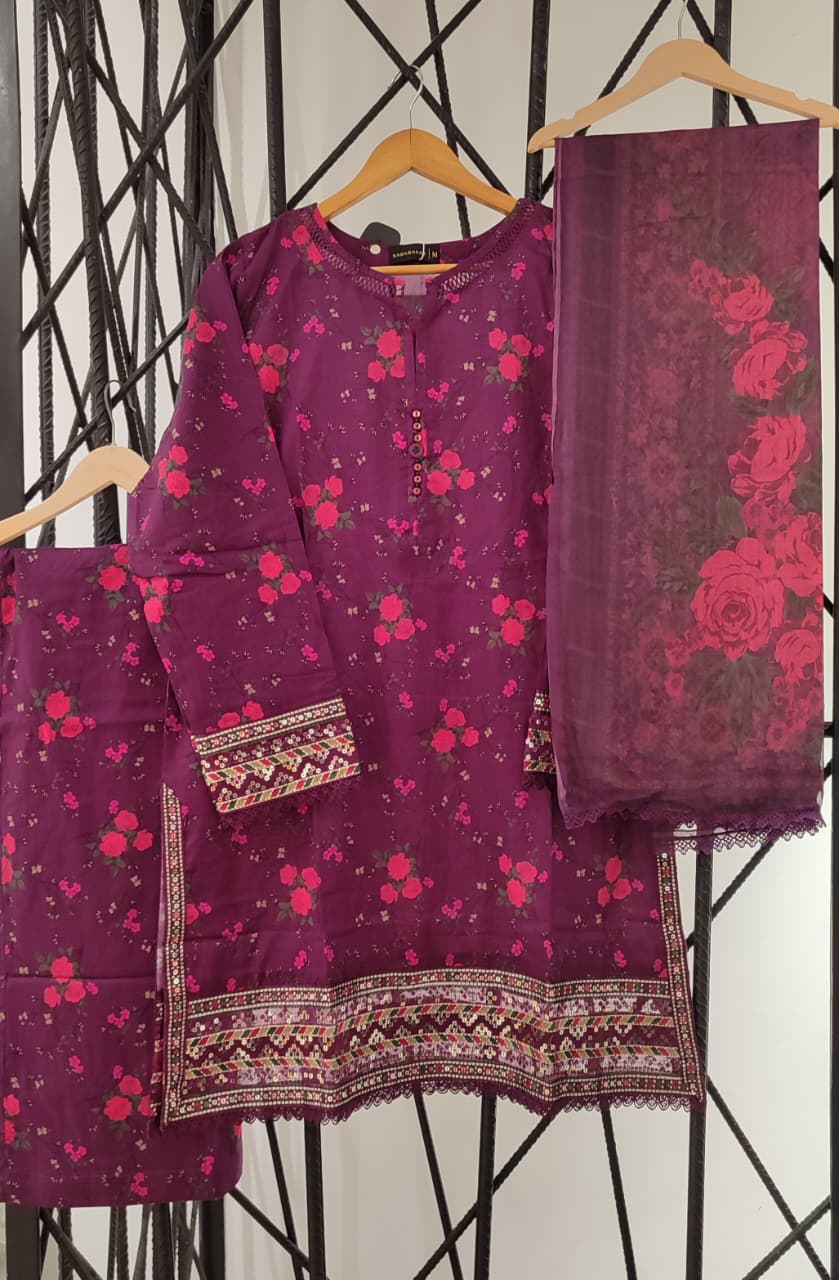 SADABAHAR Malika Lawn 3Pc Pret Collection'25 Vol.2