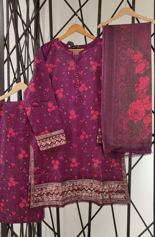 SADABAHAR Malika Lawn 3Pc Pret Collection'25 Vol.2