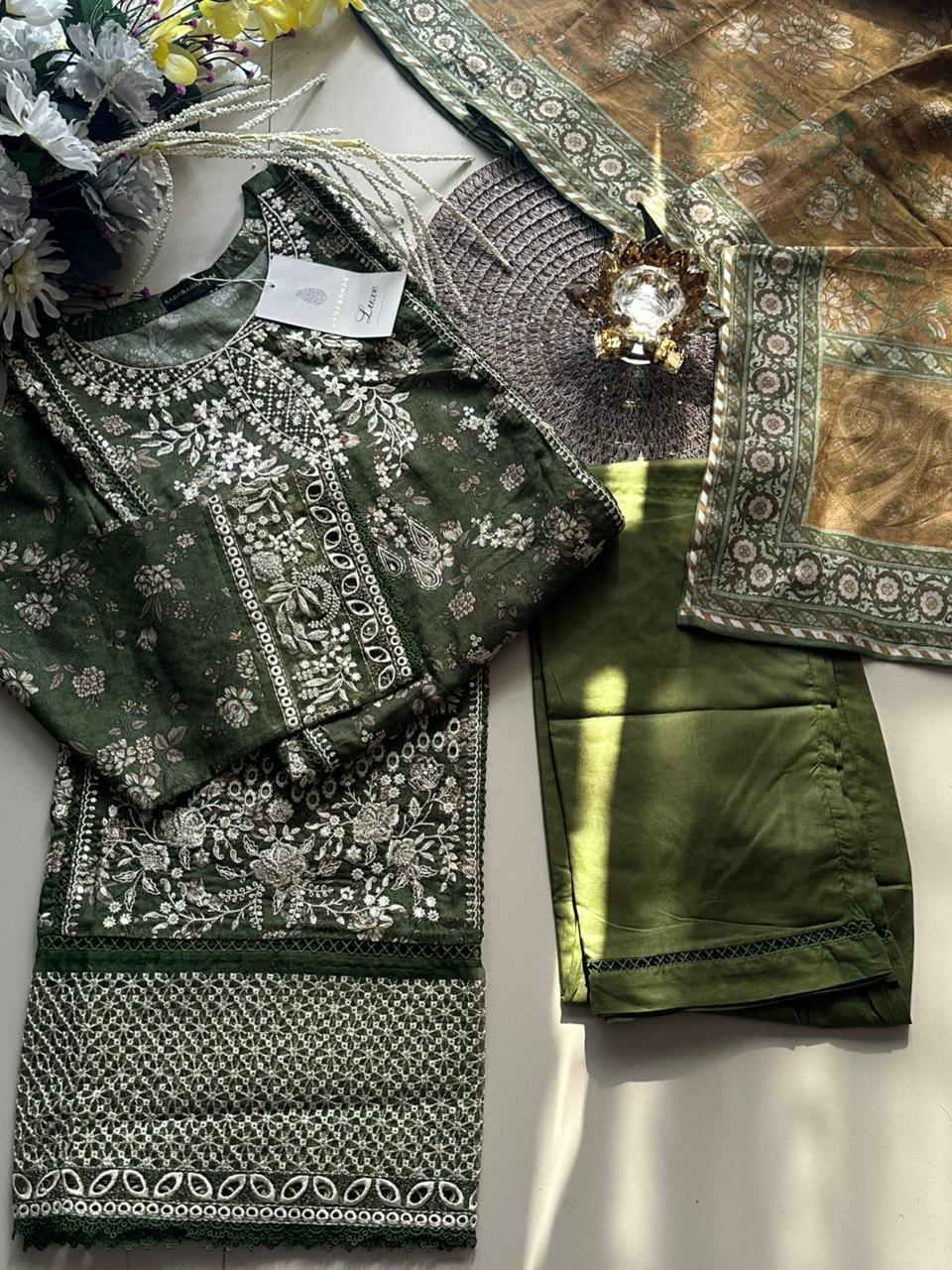 Emerald Grace - Sadabahar Signature Festive Vol 1 Embroidered Suit