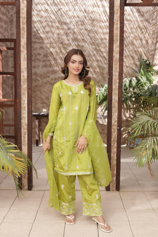 FATIMA NEHAL PREMIUM SHEESHA SILK EMBROIDERED 3 PEICE SUIT