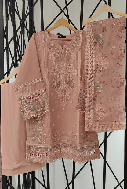 Sadabahar 3-Piece Festive Formal Suit - Luxury Embroidered Romance