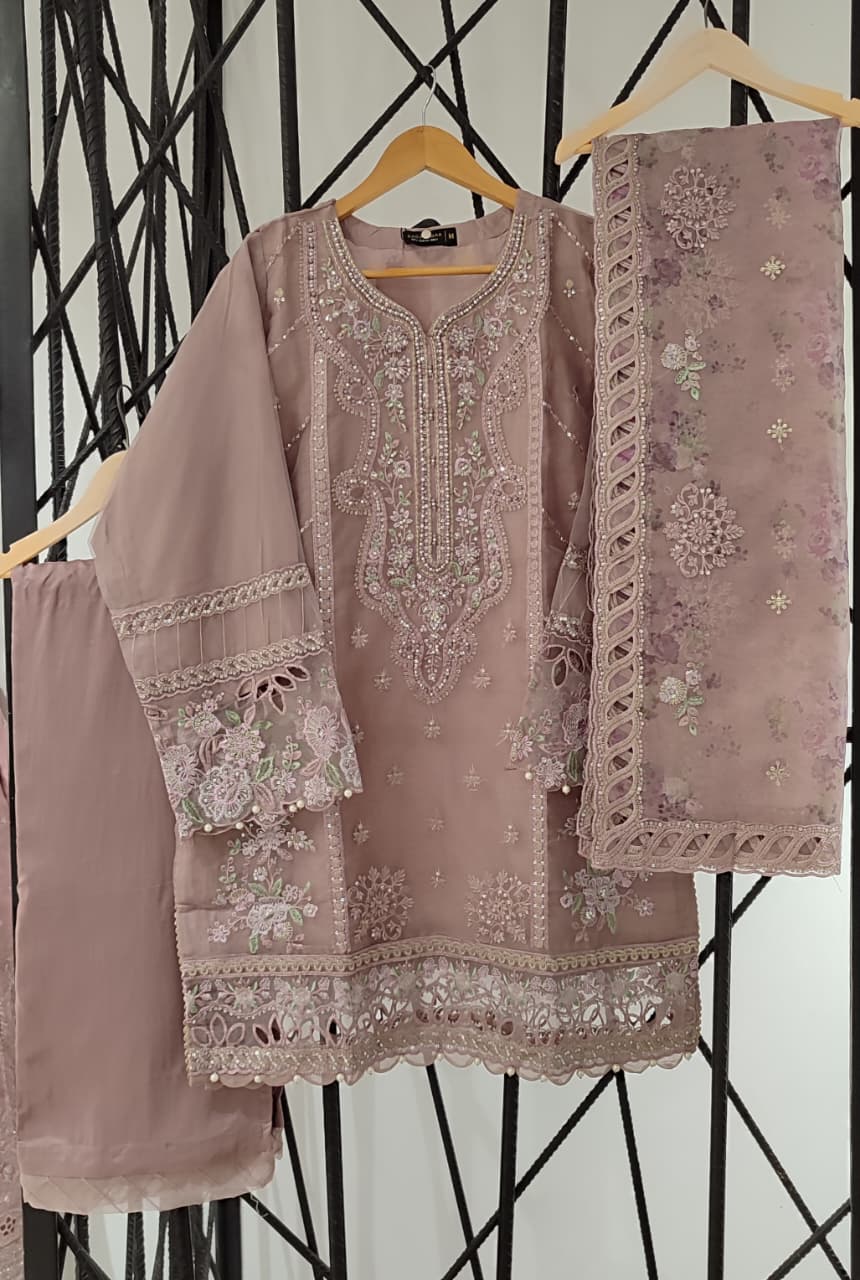 Sadabahar 3-Piece Festive Formal Suit - Luxury Embroidered Grace