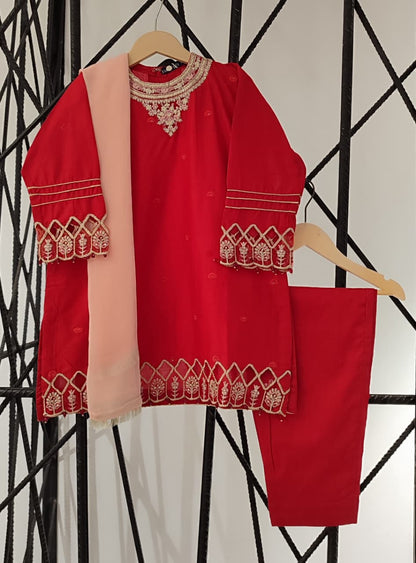 SHANZEY Nat Khat Guriya Embroidered 3piece Cotton suit