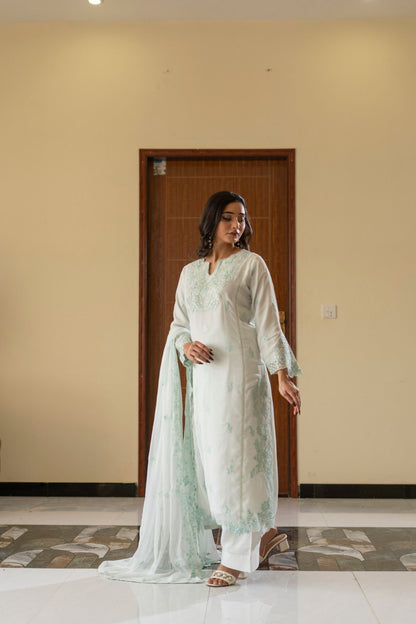 CHIFFON 3 PIECE COLLECTION ROWSILK PLAZO