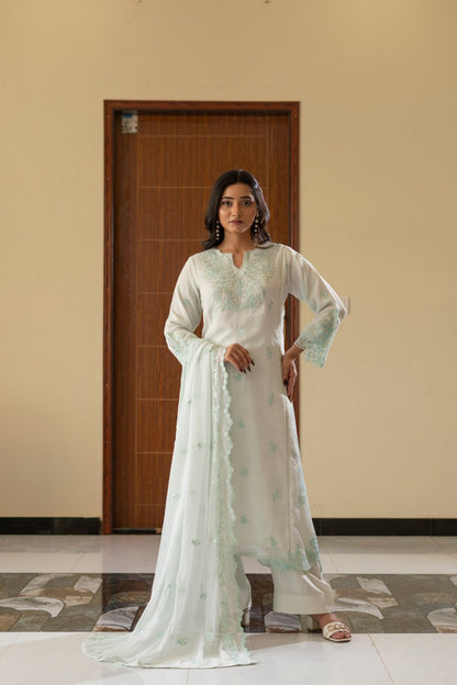 CHIFFON 3 PIECE COLLECTION ROWSILK PLAZO