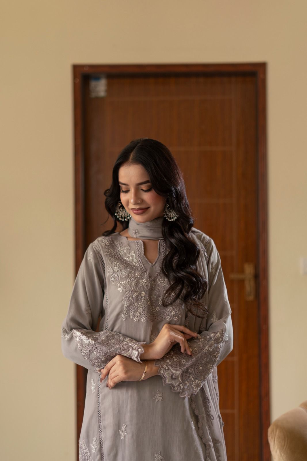 CHIFFON 3 PIECE COLLECTION ROWSILK PLAZO