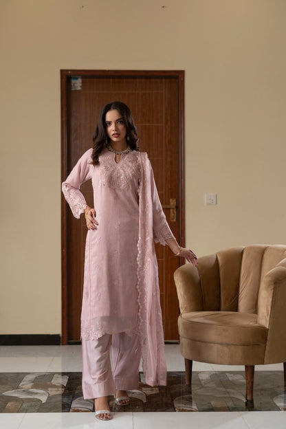 CHIFFON 3 PIECE COLLECTION ROWSILK PLAZO