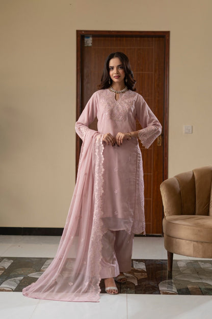 CHIFFON 3 PIECE COLLECTION ROWSILK PLAZO