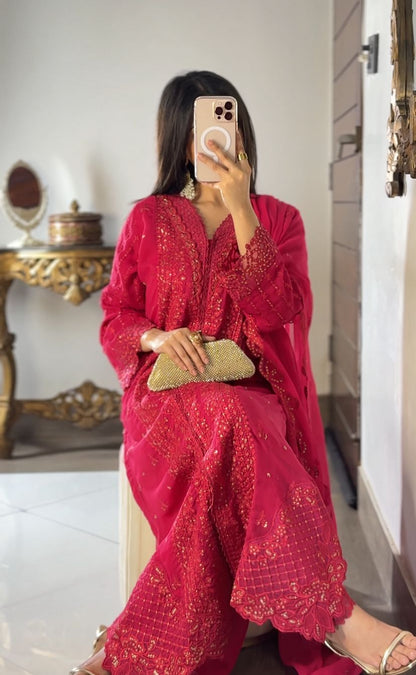 3-Piece Heavy Embroidered Chiffon Collection
