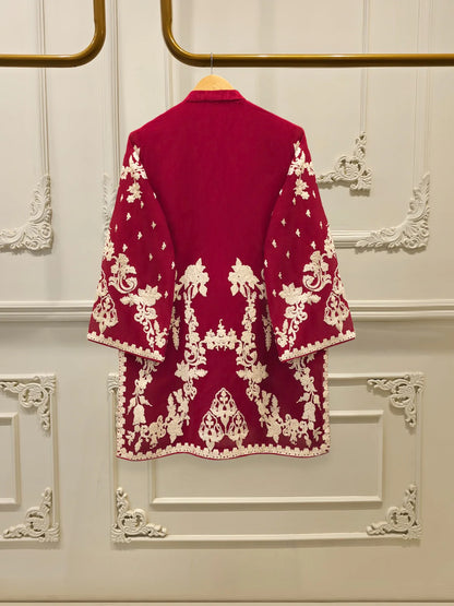 3 Piece - Pure Embroidered Cotton Net Suit S112818