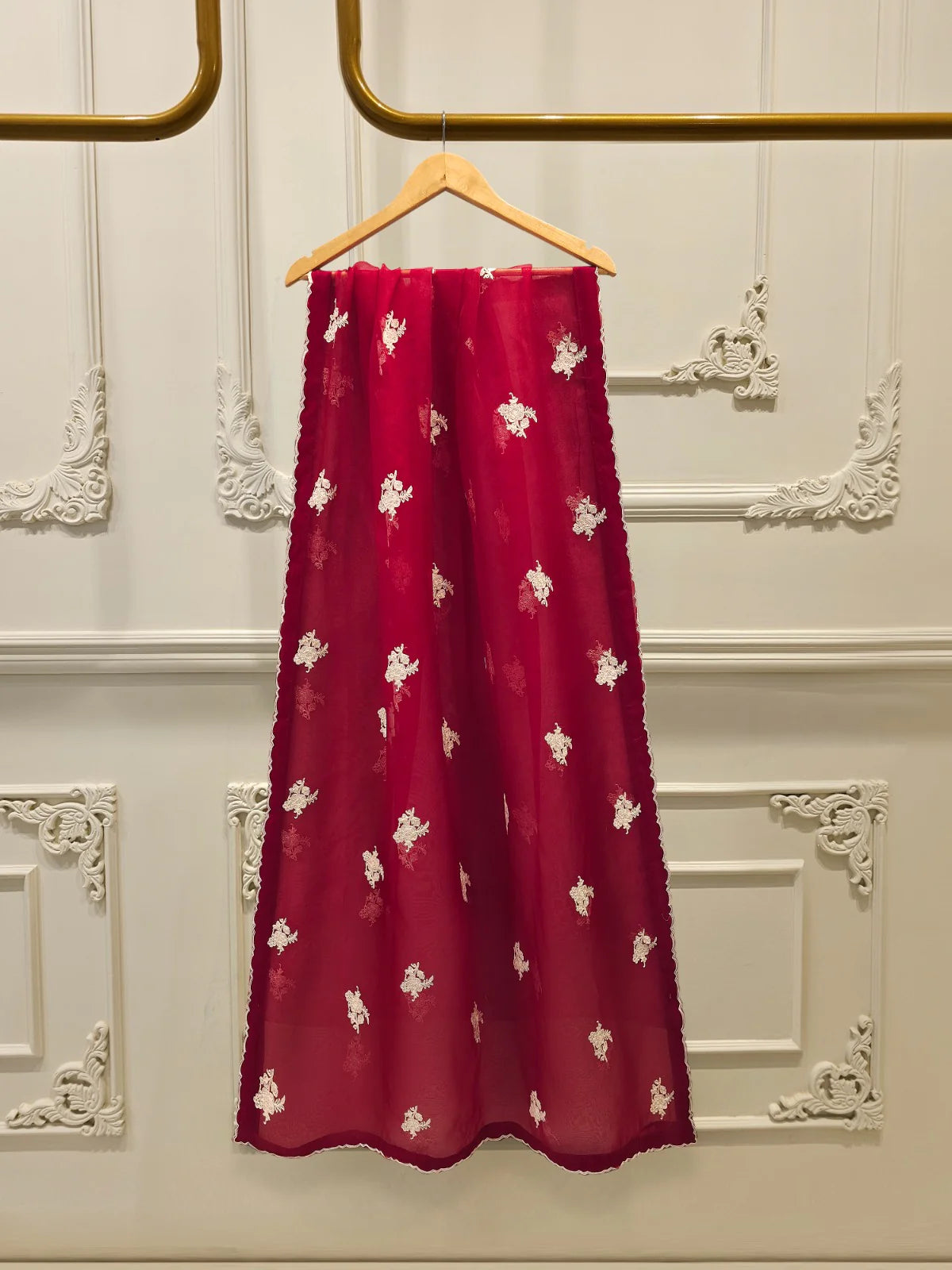 3 Piece - Pure Embroidered Cotton Net Suit S112818