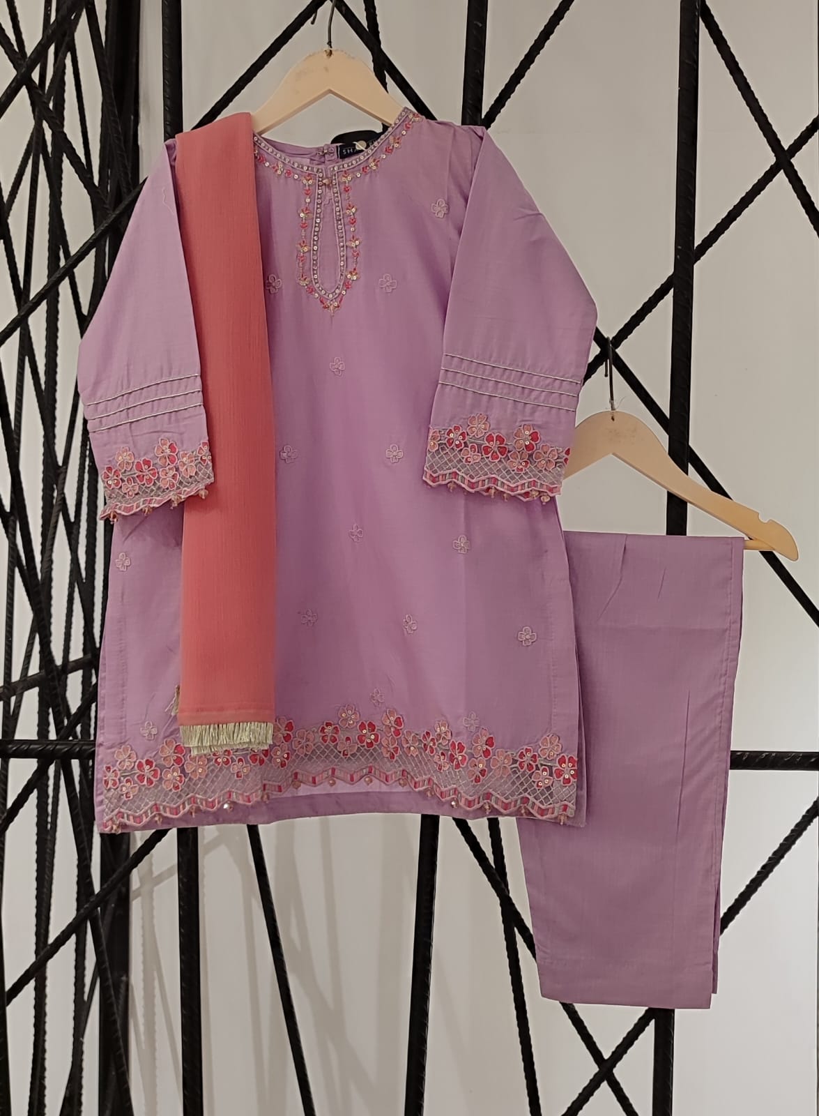 SHANZEY Nat Khat Guriya Embroidered 3piece Cotton suit