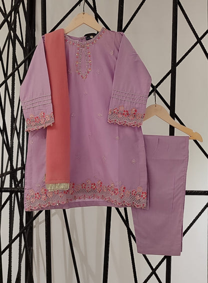 SHANZEY Nat Khat Guriya Embroidered 3piece Cotton suit