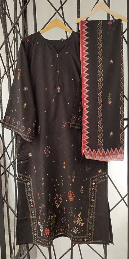 Embroidered Kaftan 3-Piece Suit - Sadabahar Coll'26