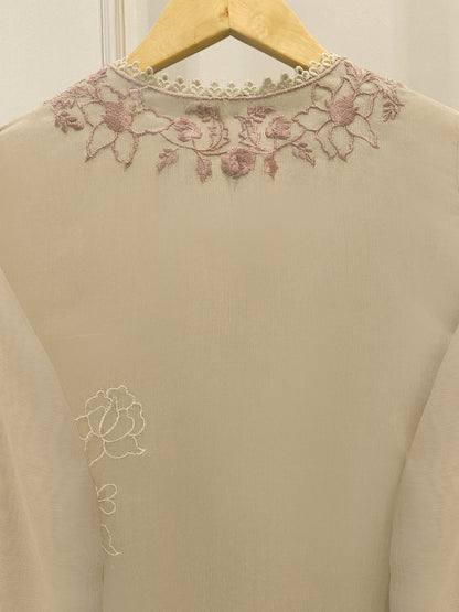 3 Piece - Pure Embroidered Cotton Net Suit S112963