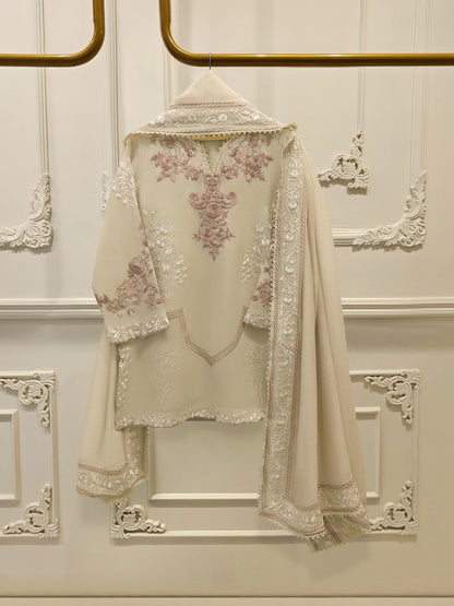 3 Piece - Pure Embroidered Cotton Net Suit S112963